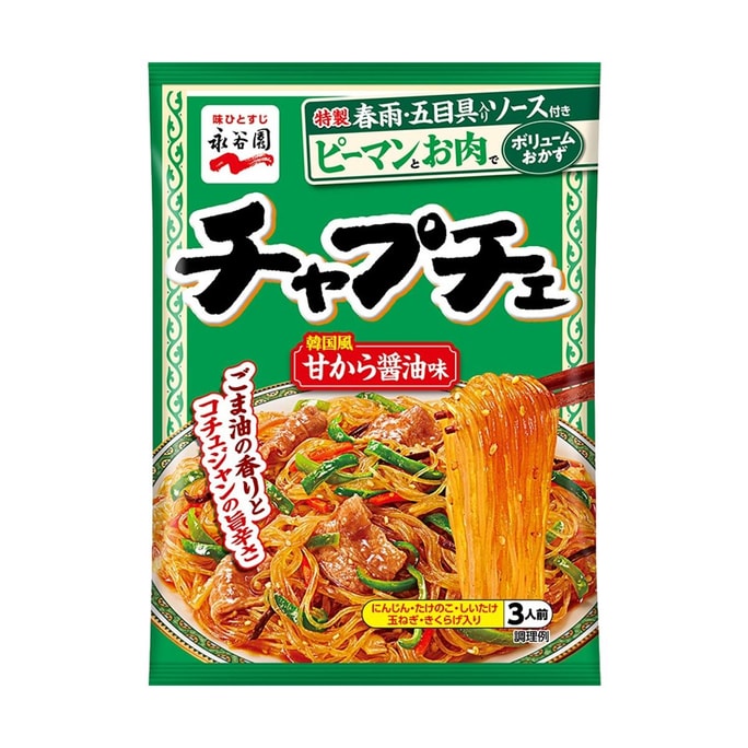 日本NAGATANIEN永谷園 韓式炒雜菜 即食炒粉絲 3人份 131g【含粉絲、蔬菜配料和醬汁】