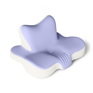 [중국 직배송] HSPM 목 지지 베개, 침대 헤드보드 쿠션, 편안한 수면 베개, 보라색과 쌀색 블록 디자인, 1개