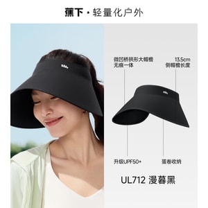 UV Protection Hat - Wide Brim Bucket Hat with Full Face Coverage Dusk Black - UPF50+ Foldable Sun Hat 1pack