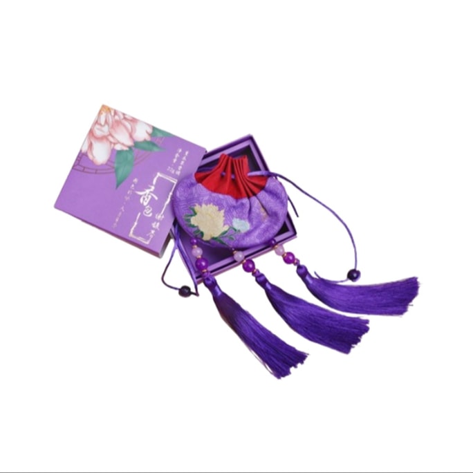 【中国直邮】 谢馥春 紫色薰衣草香调 悬挂式 非遗手工荷包 1只装