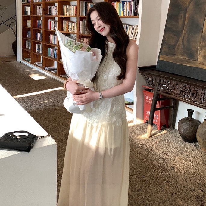 【加拿大直邮】 加拿大 SCENARIO 象牙轻语蕾丝连衣裙 S-M码 奶油色 乳白色 M