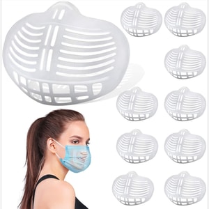 LIGHTRIVER 마스크 홀더 10개 천을 입에서 멀리 유지 재사용 가능한 마스크 홀더 립스틱 보호 더 많은 호흡 공간 생성