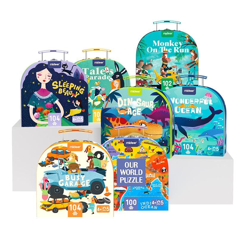 【中国直邮】mideer弥鹿儿童拼图3到6岁以上礼盒益智玩具小孩礼物 人文地理*1盒