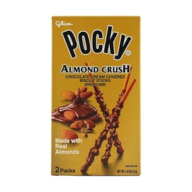Pocky Almond Crush Chocolate Cream Covered Biscuits Sticks, 1.45oz