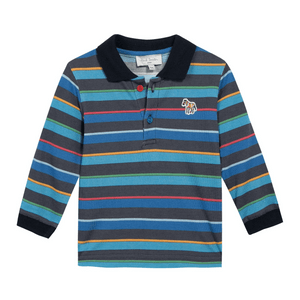 英国製ポールスミスのベビーボーイズネイビーストライプシャツ - 6 6