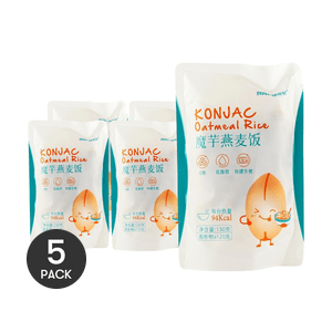 Konjac Oatmeal Rice, 4.6 oz *5【5 Pack】【Zero Sugar, Low Fat, Low Calorie】【Ready To Eat 】