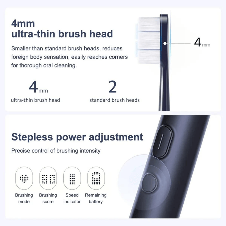 Brosse à dents électrique sonique T302 Noir 1 Set 【Étanche IPX8】【4 modes de nettoyage】【Longue durée de vie de la batterie】 6