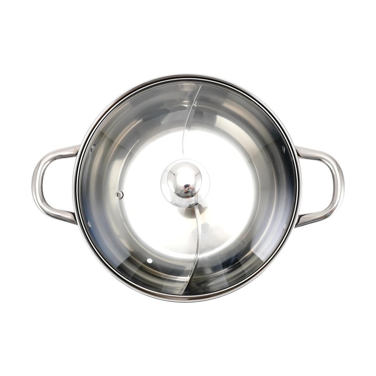 Haobangshou Stainless Steel S - shaped Double - flavor Hot Pot, Divided into Plain and Spicy Compartments, 11 inch 3