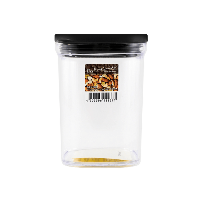 Plastic Dry Food Transparent Container, Black, 520ml, Keep Fresh