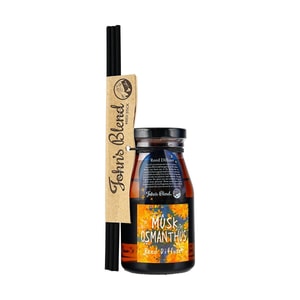 JOHN'S BLEND Mixed Reed Diffuser, Rattan Aromatherapy, Musk & Osmanthus Scent, Flameless Fragrance