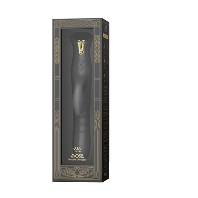 法国ZALO MOSE新款炮机双头伸缩震动棒按摩棒 女用成人情趣用品玩具黑色 1件 3