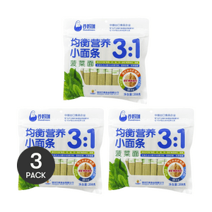 谷妈咪 3:1菠菜宝贝面 宝宝辅食幼儿面条 208g*3【超值3包】