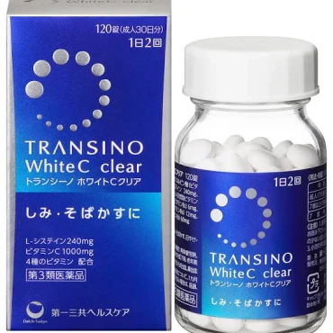 【日本直邮】新版 第一三共 TRANSINO White C clear美白丸 120粒