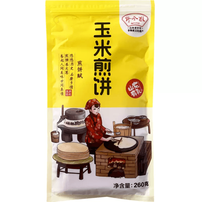 【中国直邮】野风酥山东特产玉米大煎饼260g 