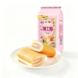 盼盼 【新品重磅来袭】 瑞士卷 草莓味 160g 软糯夹心 果香浓郁下午茶蛋糕点心解馋小零食 懒人早餐