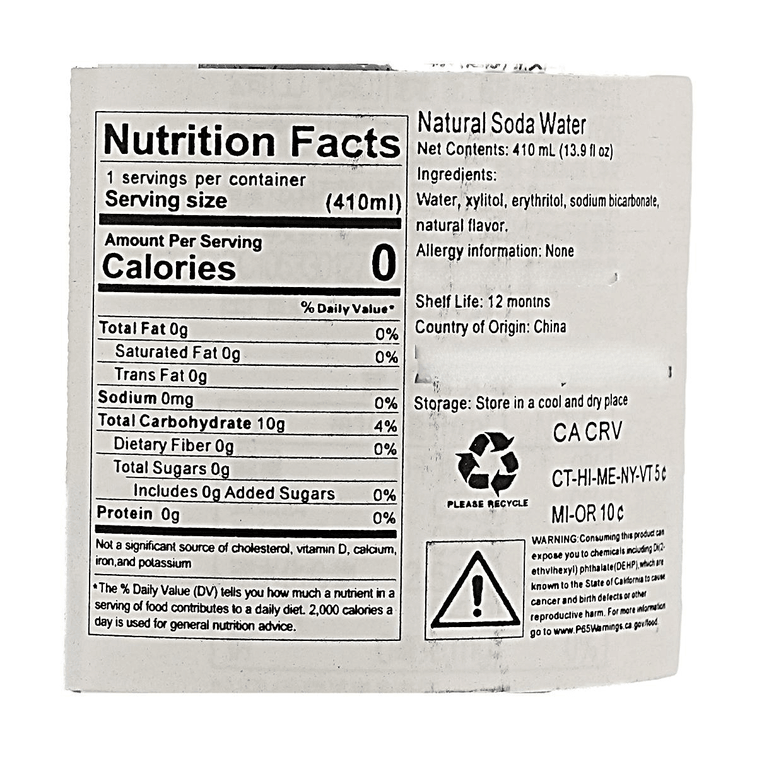 Natural Soda Water,13.86 fl oz【Non-Carbonated, Weakly Alkaline】【0 Sugar, 0 Calories, 0 Fat】 5