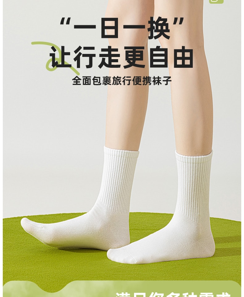 Chaussettes jetables à usage unique Shangguan, chaussettes à usage unique, indispensables en voyage, anti-odeur, absorbant la transpiration, respirant, blanc, mi-mollet, lot de 5 paires [Hygiénique, bénédiction pour paresseux, ne fait pas transpirer les pieds en été, pour voyages d'affaires, tourisme, activités de plein air, camping, activités de groupe]