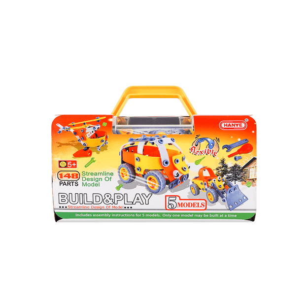 商品详情 - 儿童玩具 拆装积木 5种模型汽车飞机铲车船 148件入 五岁以上 - image  0