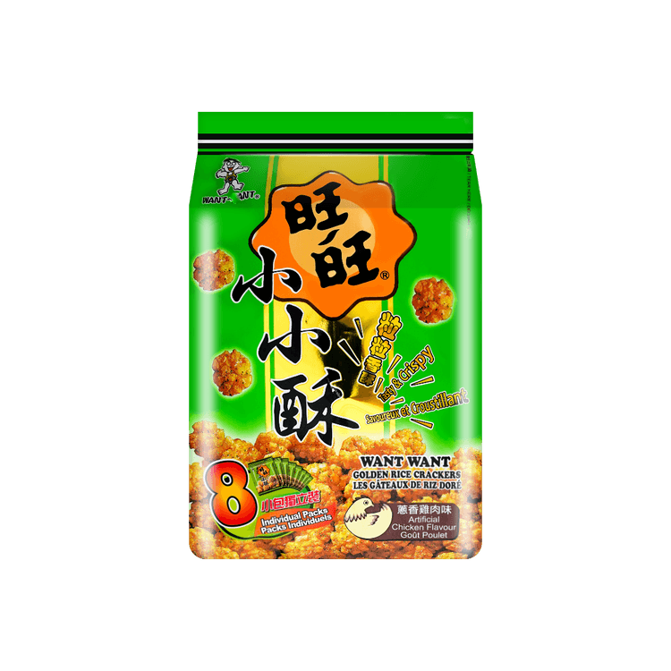 WANT WANT Golden Rice Crackers - Chicken Flavor, 5.64 oz - Yami.com
