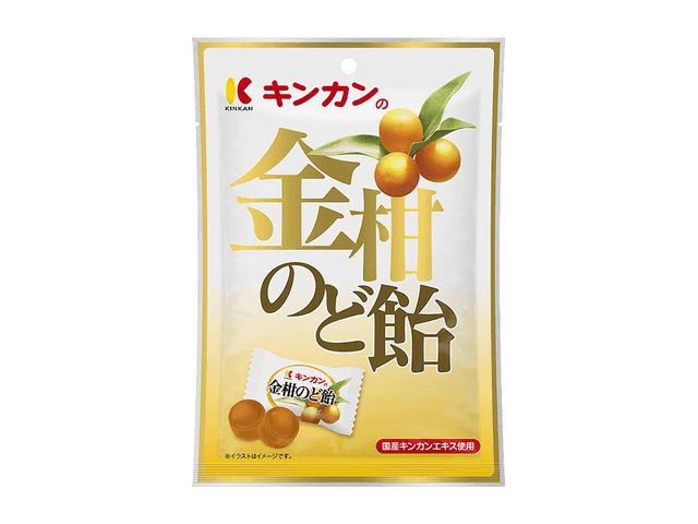 日本直邮】 日本 KINKAN 金冠 金橘润喉糖 80克 四种提取物制成的甜度