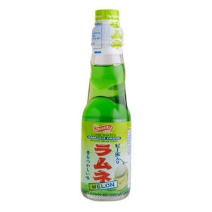 Ramune Drink,Japanese Marble Soda,Melon Flavor, 6.76fl oz