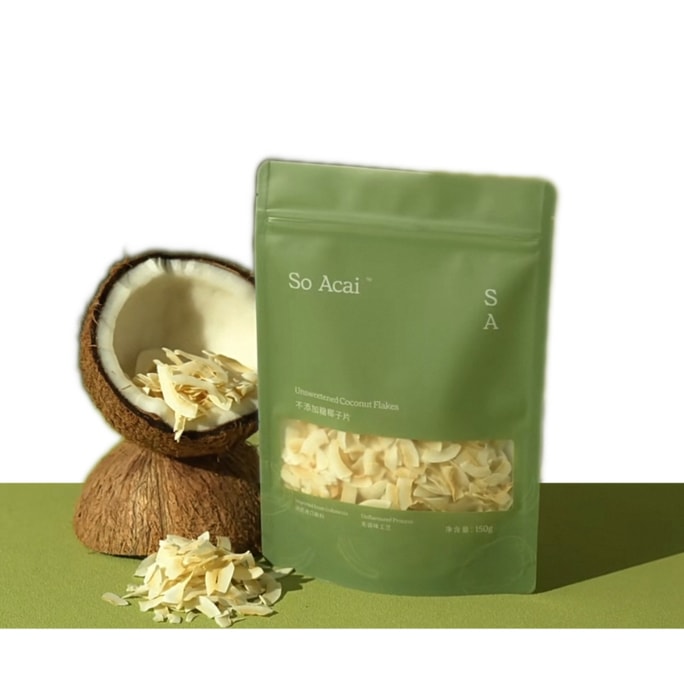 【中国直邮】 巴西 SOACAI 椰子片原味不脆片烘焙专用零食不甜微脆椰子片150g*1袋