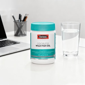 澳洲SWISSE斯维诗 ULTIBOOST 鱼油鱼肝油护眼软胶囊 DHA 1g 儿童青少年成人护眼保健品 400颗 天然不腥【补脑护眼强记忆】