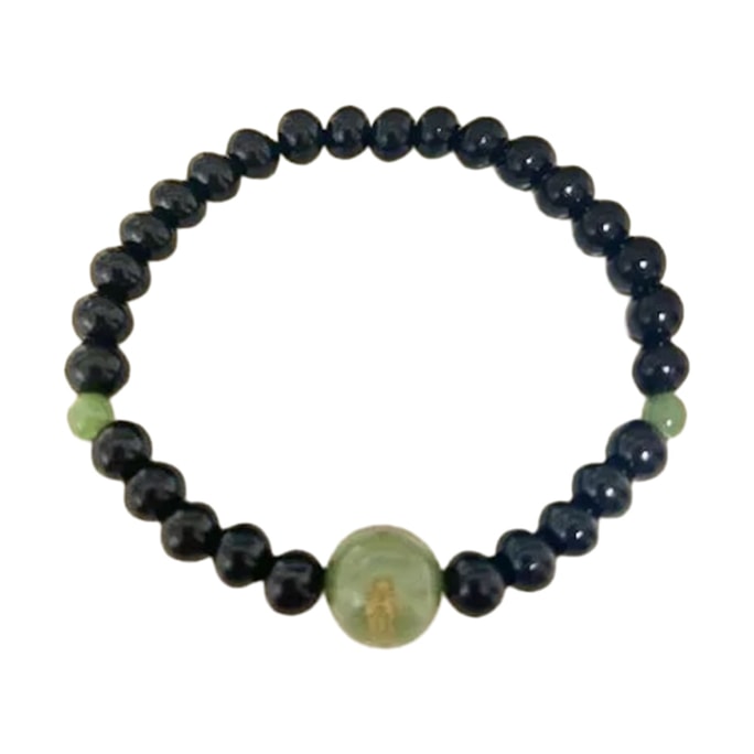 Sensoji Temple's praying for good luck and realizing the wish transfer bead ebony bracelet