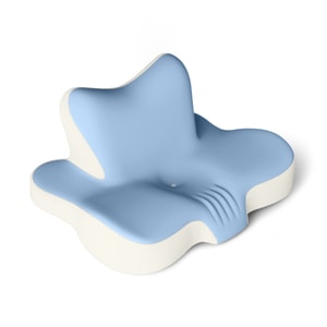 【中国からの直送】HSPM ネックサポートピロー、ヘッドボードクッション、怠け者用睡眠枕、ブルーとベージュのカラーブロック、1個