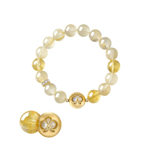 Zengliu Celebrity Designer Small Colored Stone Prosperous Career Wealth Attraction 10mm Yellow Hair Crystal * 1