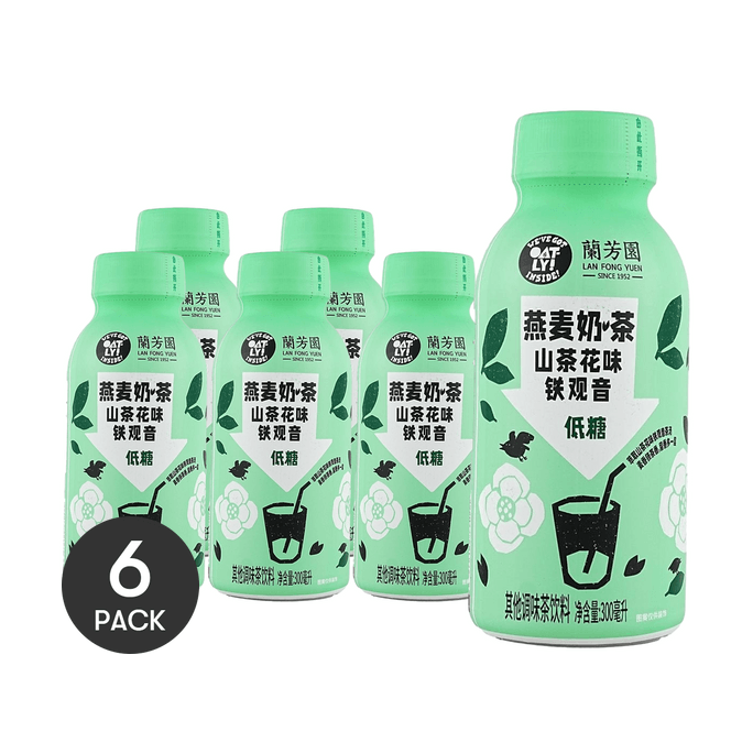 Oatly Oat Milk Tea Camellia Flavor Tieguanyin Low Sugar, 10.14 fl oz *6【6 Packs】