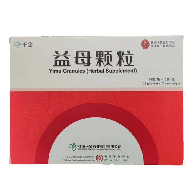 千金 益母颗粒 益母草 中药 用于活血调经 止痛 月经不调 痛经 14g*12packs*1box