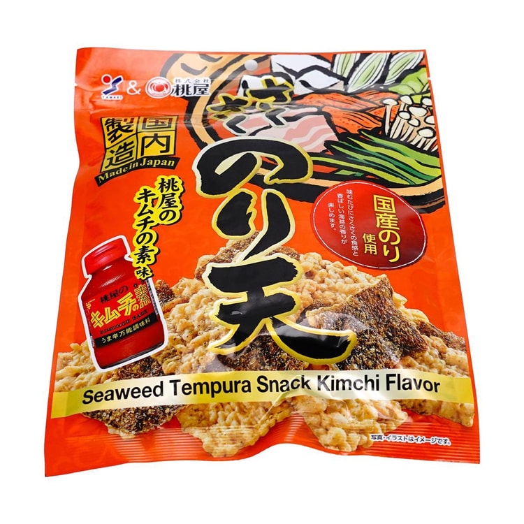 YAMAEI Sakusaku Nori Ten Seaweed Crackers,Momoya Kimchi Flavor