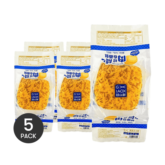 Meat Floss Roll Salty Bread Meat Floss Salad Flavor 3.52 oz *5【5 Packs】【0 Trans Fat】