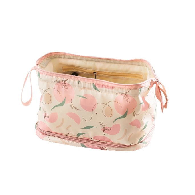 New Time Large Capacity Portable Waterproof Travel Storage Toilet Bag Peach powder double-layer makeup bag1 Pack