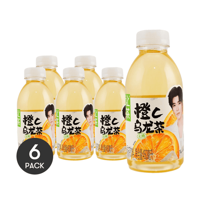 让茶 橙C乌龙茶饮料 无糖果茶 450ml *6【6份超值装】【侯明昊同款】【零糖低卡】【维C满满】