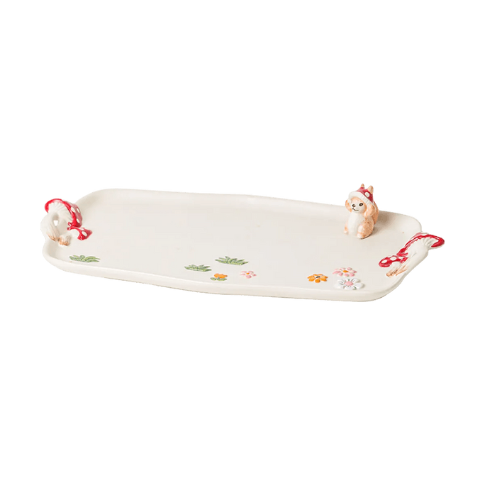 Red Mushroom Series Tableware, Tray, Long Plate, 1 Piece