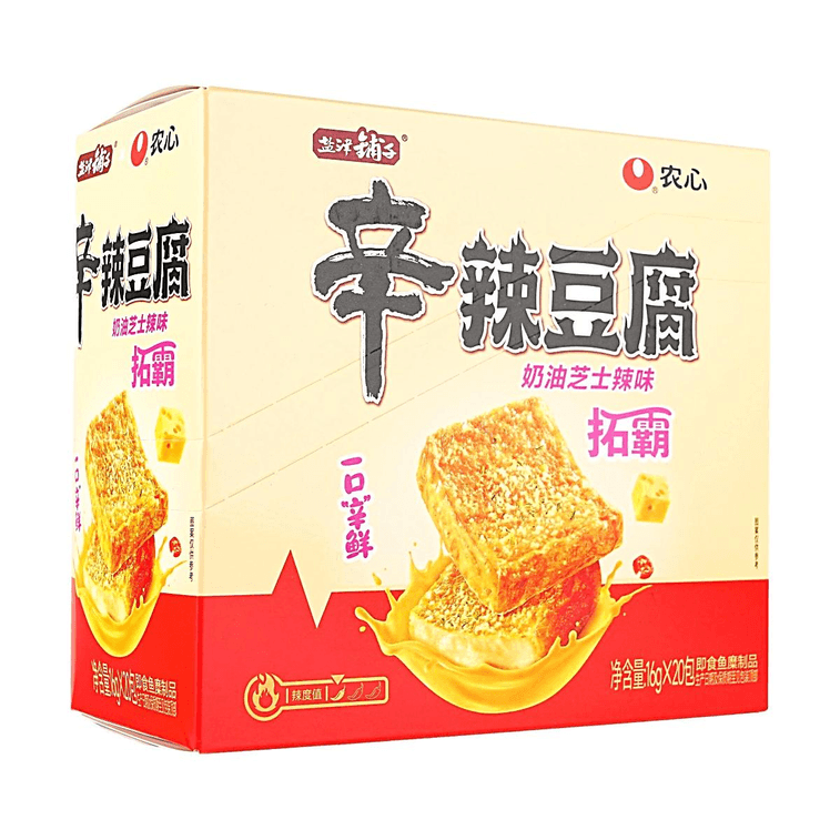 盐津铺子x农心辛拉面联名 辛辣豆腐 鱼豆腐 奶油芝士辣味 20包入 320g【甜辣交织 Q弹鲜嫩】 4