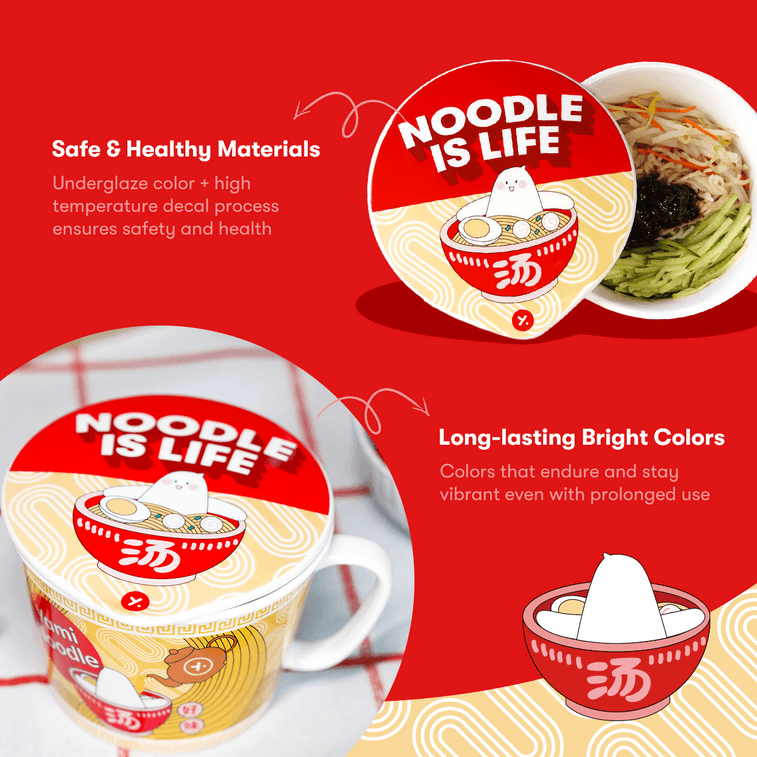 闇ラーメンボウル セラミックスープヌードルボウル 電子レンジ&オーブン対応 蓋付き 鍋に最適 1000ml 16