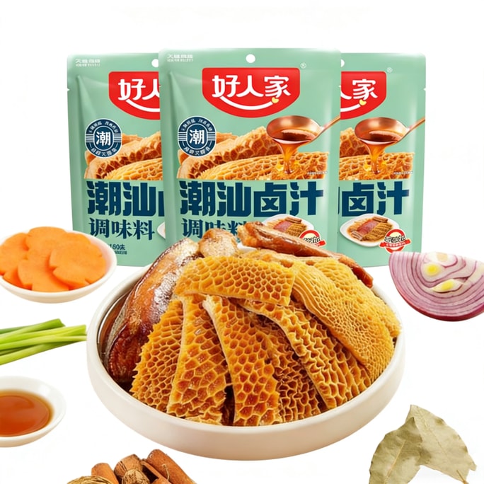 【中国直邮】 好人家 卤汁潮汕粤卤东北酱五香卤料万能香辣卤肉家用配方酱肉鸡爪调料随机发 180g