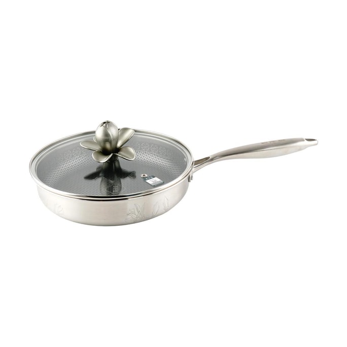 Frying Pan Stainless Steel  Wok , Silver, 11"