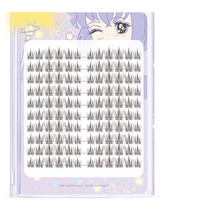 False eyelash transparent stems 10 rows Lazy person 3 Steps 100 clusters Sunflower Natural Simulation 9-11mm *1 piece