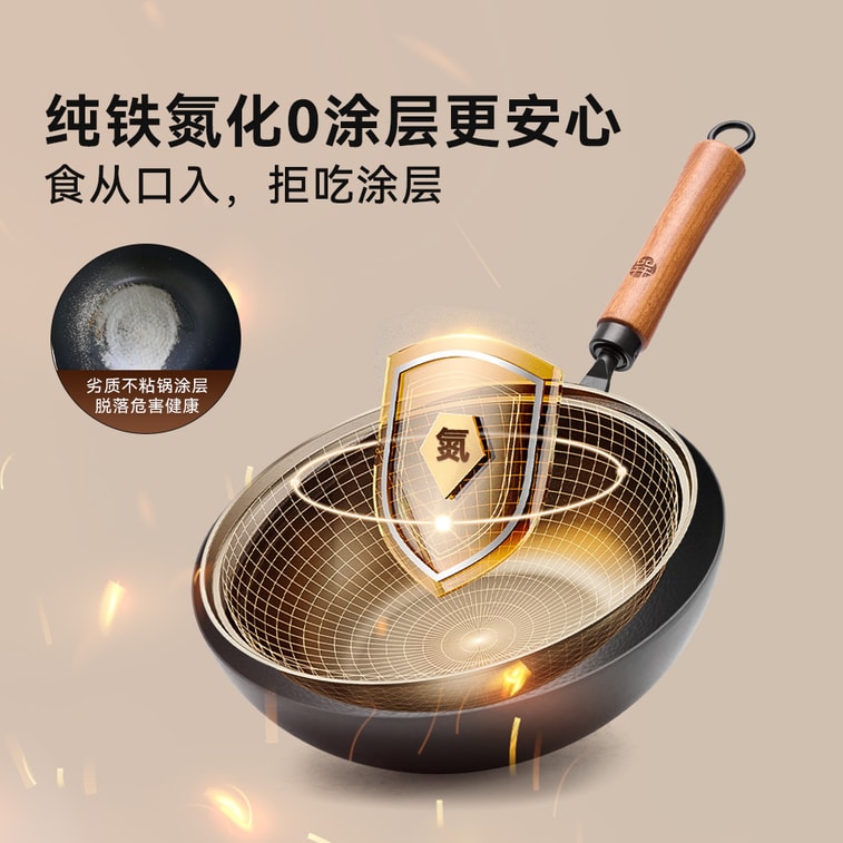 28CM Hand-forged Iron Wok -Round Bottom,For Gas Stove and Open Flame 6