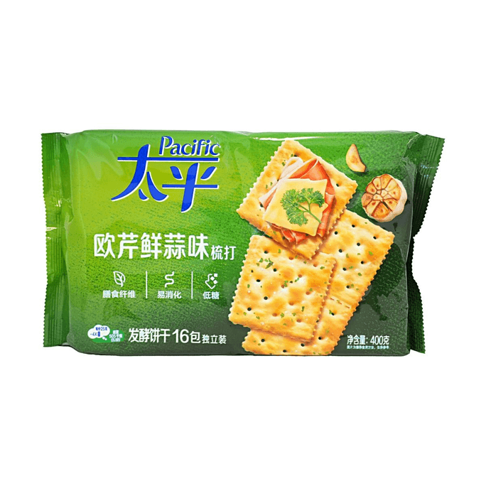 ソーダクラッカー、パセリ＆ガーリック 14.11oz 【食物繊維】【低糖質】【消化しやすい】
