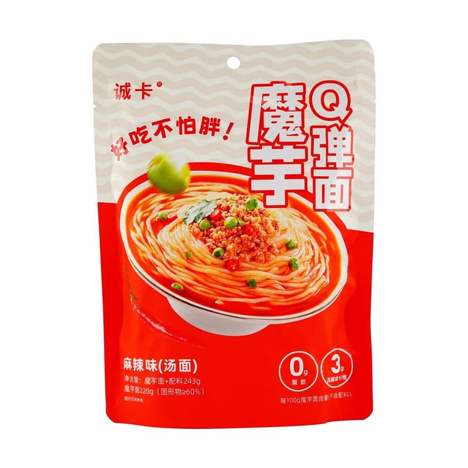 Konjac Q Elastic Noodles, Spicy Flavor, 8.57 oz