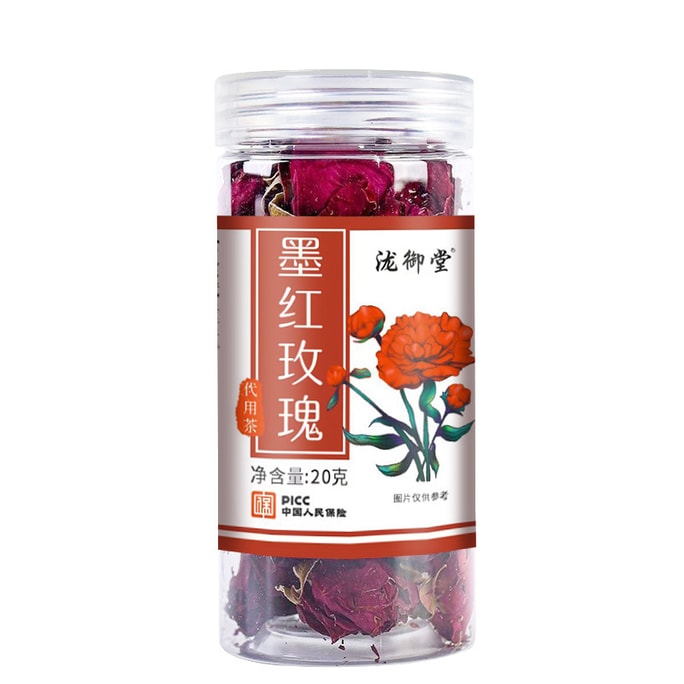 中国龍美堂美容茶雲南暗紅バラ 20g 缶詰