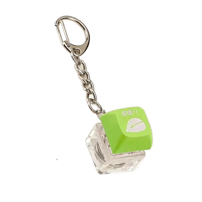 Keycap Keychain Glowing Backpack Pendant Wooden Fish Stress Relief Key Green 1Pc