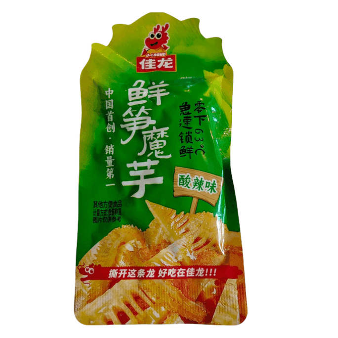 【中國直郵】 佳龍 鮮筍魔芋爽素毛肚香辣酸辣味魔芋絲辣條網紅休閒解饞零食小吃 酸辣味 20g*10包