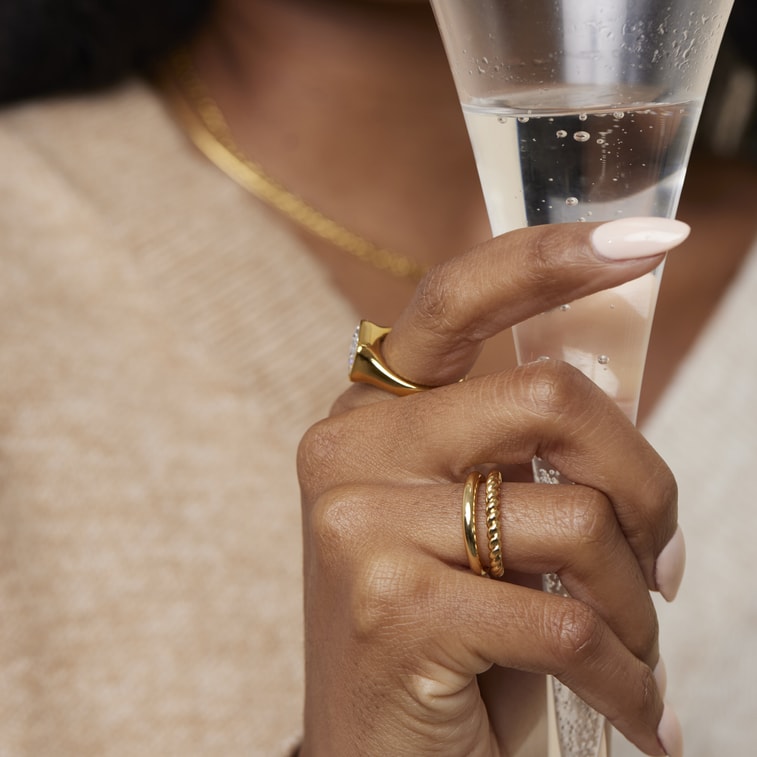 SHAPES STUDIO 法式麻花双层戒指 一个 US7 4