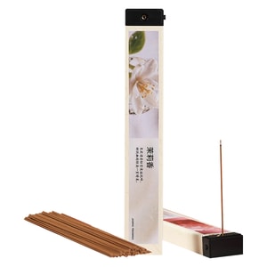 【中国直送】水月秦淮ジャスミン線香 天然香料使用 消臭効果 香炉付き ニッチブランド 1箱